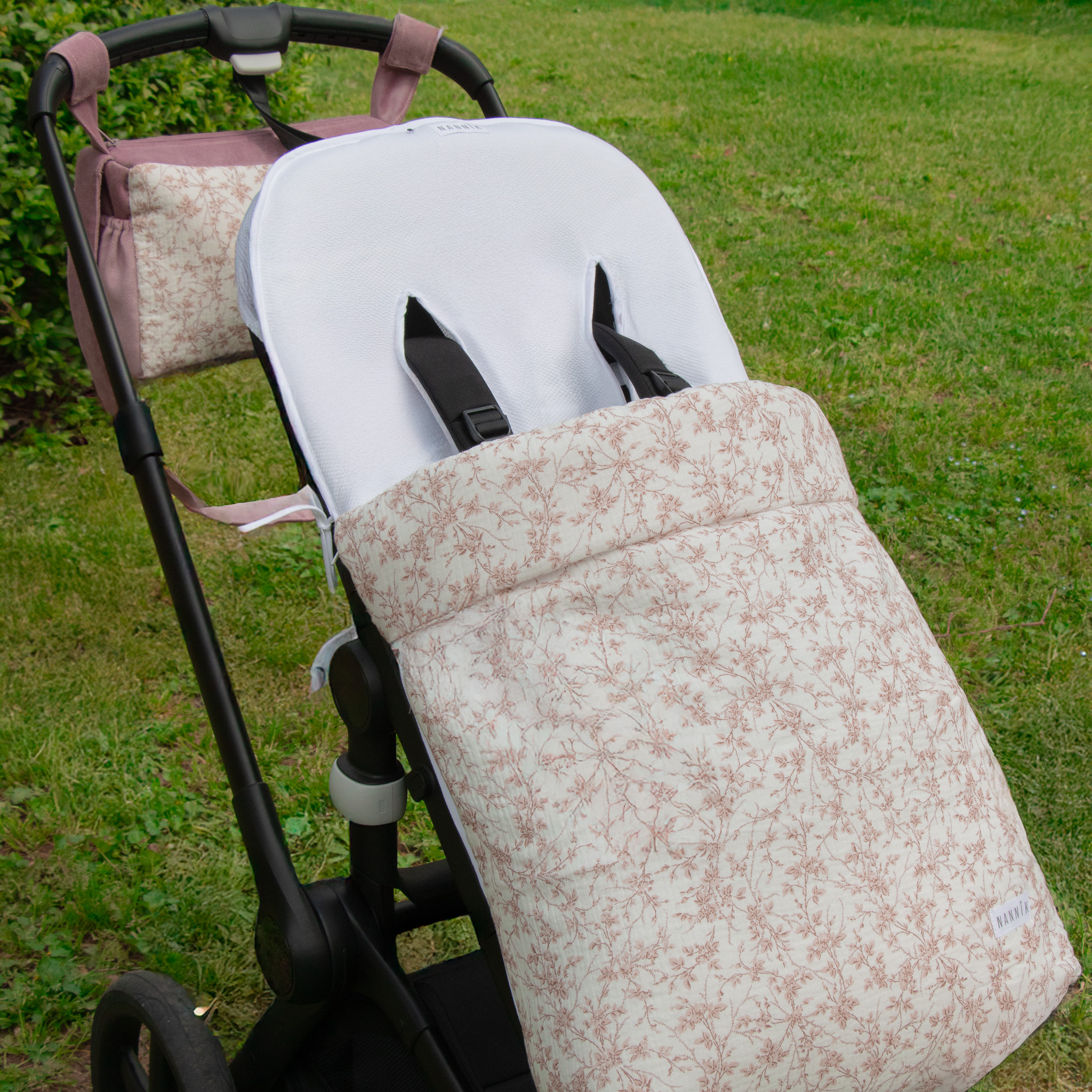 Funda de silla con saco flores rosas - Imagen 2